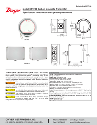 Thumbnail of document Manual - CMT200 Carbon Monoxide Transmitter